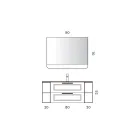 Bathroom Composition with 2 Drawers and 2 Open Compartments, Mirror and Sink - Magnolia Viadurini
