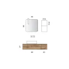 Bathroom Composition with 2 Oak Drawers, Ceramic Sink and Mirror - Titan Viadurini