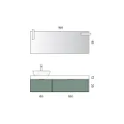 Bathroom Composition with 2 Drawers, Calacatta Ceramic Sink and Mirror - Orione Viadurini