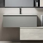 Bathroom Composition with 2 Drawers, Wall Cabinet, Column and Mirror - Titan Viadurini