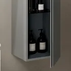 Bathroom Composition with 2 Drawers, Wall Cabinet, Column and Mirror - Titan Viadurini