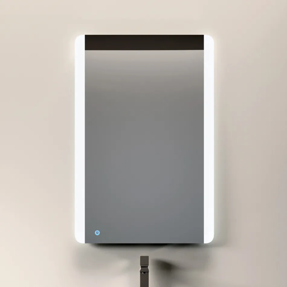 Bathroom Composition with 3 Matte Dove Gray Drawers, Mirror, and Sink - Velaria Viadurini