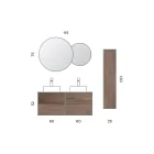 Bathroom Composition with 4 Drawers in Rio Oak, Mirror and Sink - Velaria Viadurini