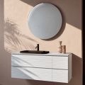 Bathroom Composition with 4 Drawers, Black Ceramic Sink and Mirror - Elios