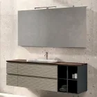 Bathroom Composition with 4 Drawers, Sink, Mirror, and Open Shelves - Elios Viadurini