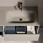 Bathroom Composition with 4 Drawers, Open Compartment, Sink and Mirror - Velaria Viadurini