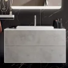 Bathroom Composition with Base, Mirror and Resin Washbasin Made in Italy - Kilos Viadurini