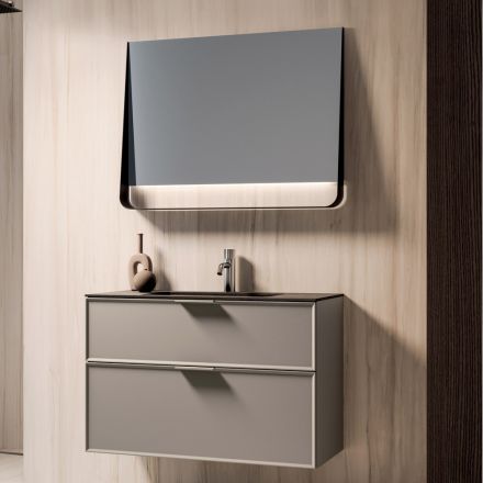 Bathroom Composition with Drawers, Sink, and LED Mirror - Orione Viadurini
