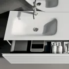 Bathroom Composition with Drawers, Ceramic Sink, and LED Mirror - Elios Viadurini