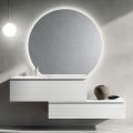 Bathroom Composition with Drawers, Ceramic Sink, and LED Mirror - Elios