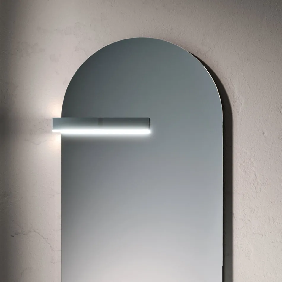 Bathroom Composition with Drawer, Sink, Mirror, Wall Cabinet and Shelf - Elios Viadurini