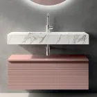 Bathroom Composition with Powder Pink Drawer and Calacatta Sink - Elios Viadurini