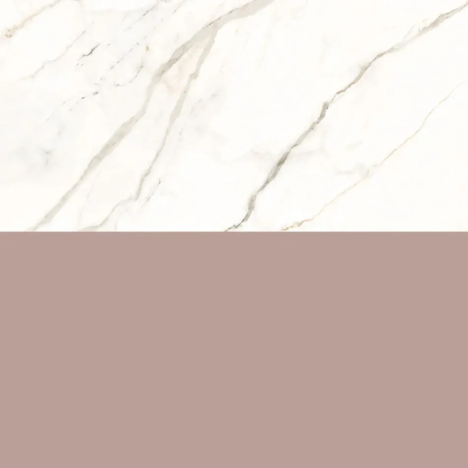 Bathroom Composition with Powder Pink Drawer and Calacatta Sink - Elios Viadurini