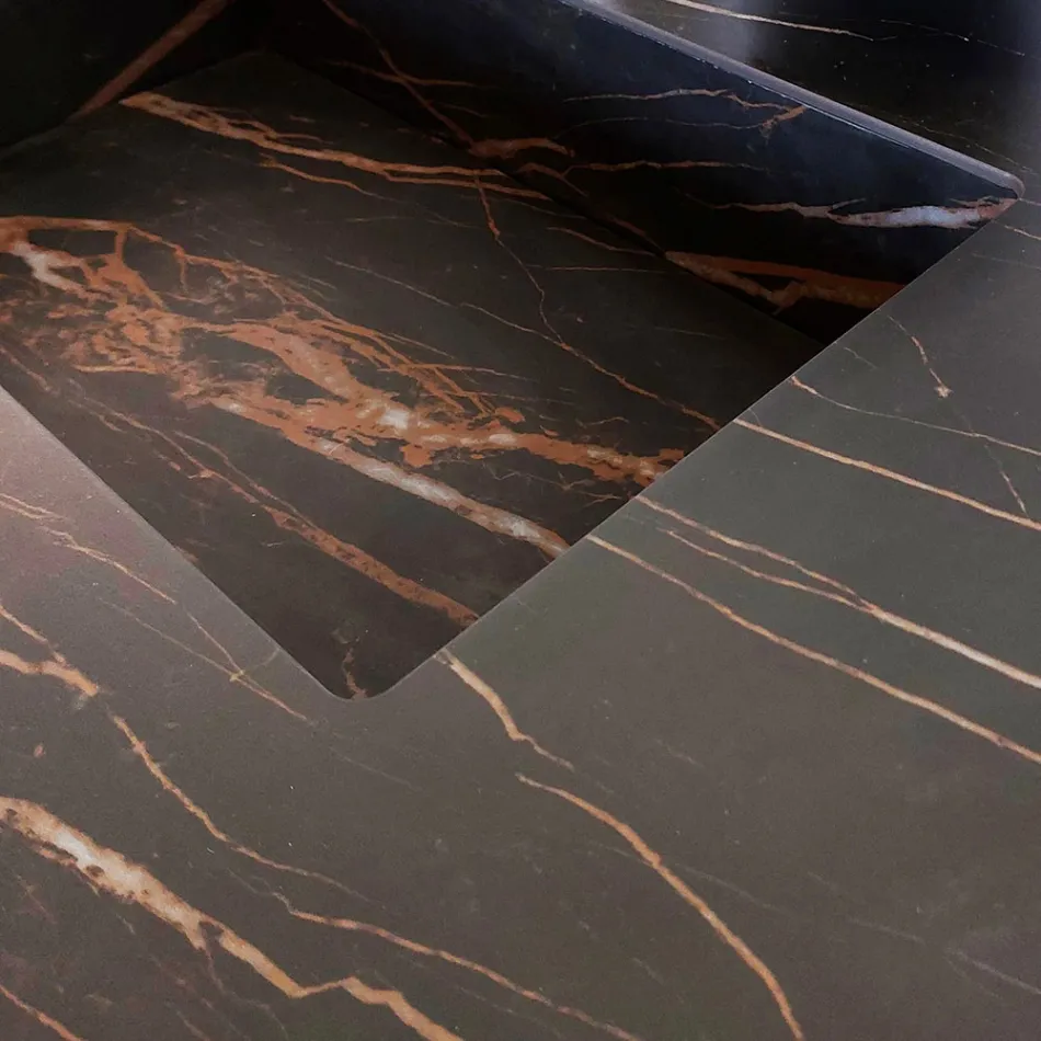 Bathroom Composition with Noir Desir Gres Sink - Orione Viadurini