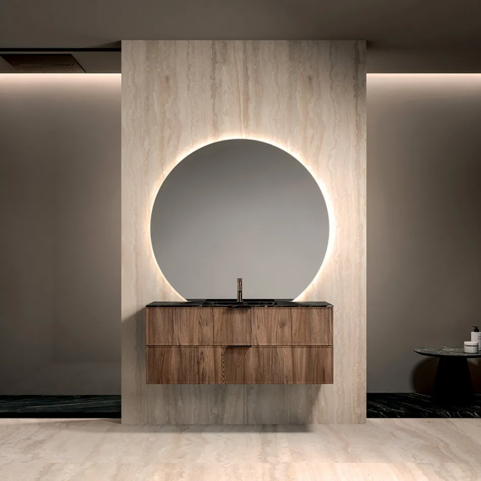 Bathroom Composition with Noir Desir Gres Sink - Orione Viadurini