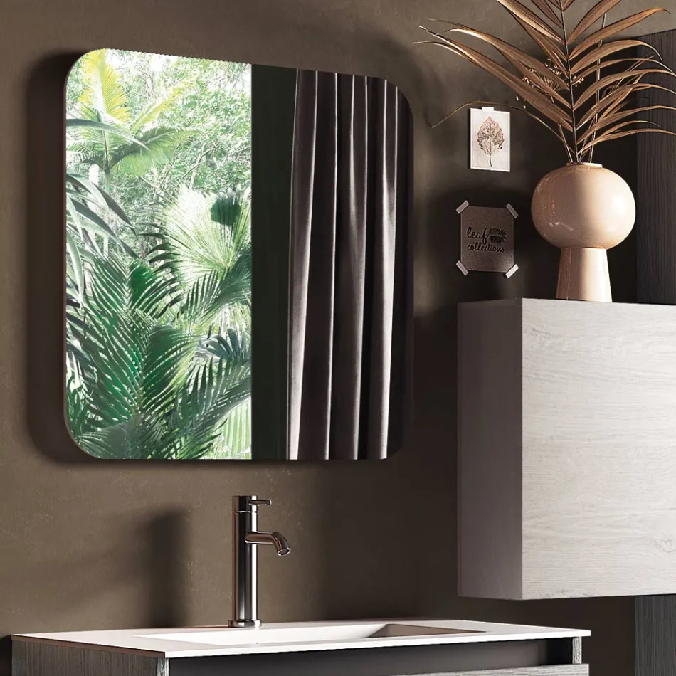 Bathroom Composition with Resin Washbasin, Made in Italy Anti-Scratch Base - Dream Viadurini