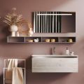 Bathroom Composition with Mirror and Lamp, Anti-scratch Base Made in Italy - Dream