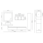 Bathroom Composition with Mirror and Ceramic Washbasin Made in Italy - Palom Viadurini