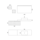 Bathroom Composition with Mirror and Metal Wall Units Made in Italy - Efesto Viadurini