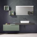 Bathroom Composition with Mirror and Metal Wall Units Made in Italy - Efesto