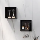 Bathroom Composition with Mirror, Resin Washbasin and Base Made in Italy - Palom Viadurini