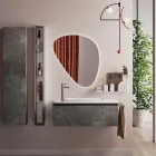 Bathroom Composition with Modern Mirror, Made in Italy Base and Washbasin - Dream Viadurini