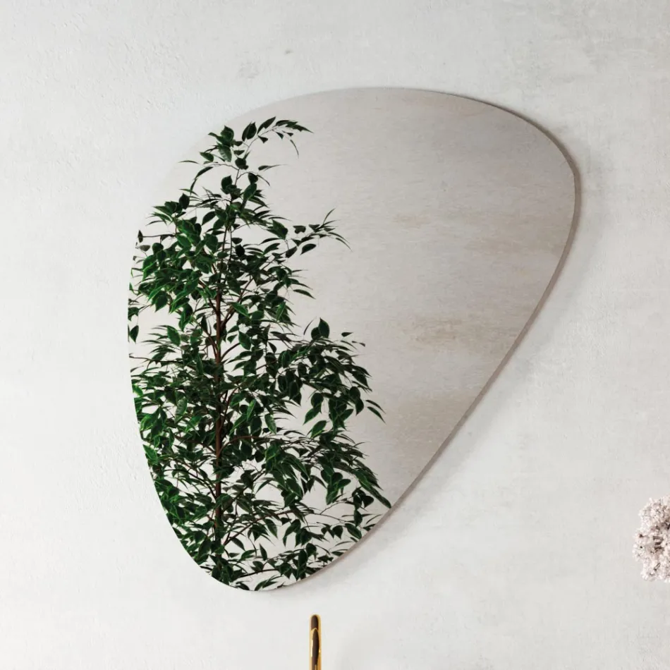 Bathroom Composition with Modern Mirror and Console Washbasin Made in Italy - Palom Viadurini