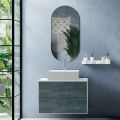 Bathroom Composition with Oval Mirror, Base and Washbasin Made in Italy - Kilos