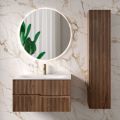 Bathroom Composition in Ribbed Rio Oak Made in Italy - Afrodite