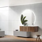 Bathroom Composition in Rio Oak and Cannettati Grey Made in Italy - Chrono Viadurini