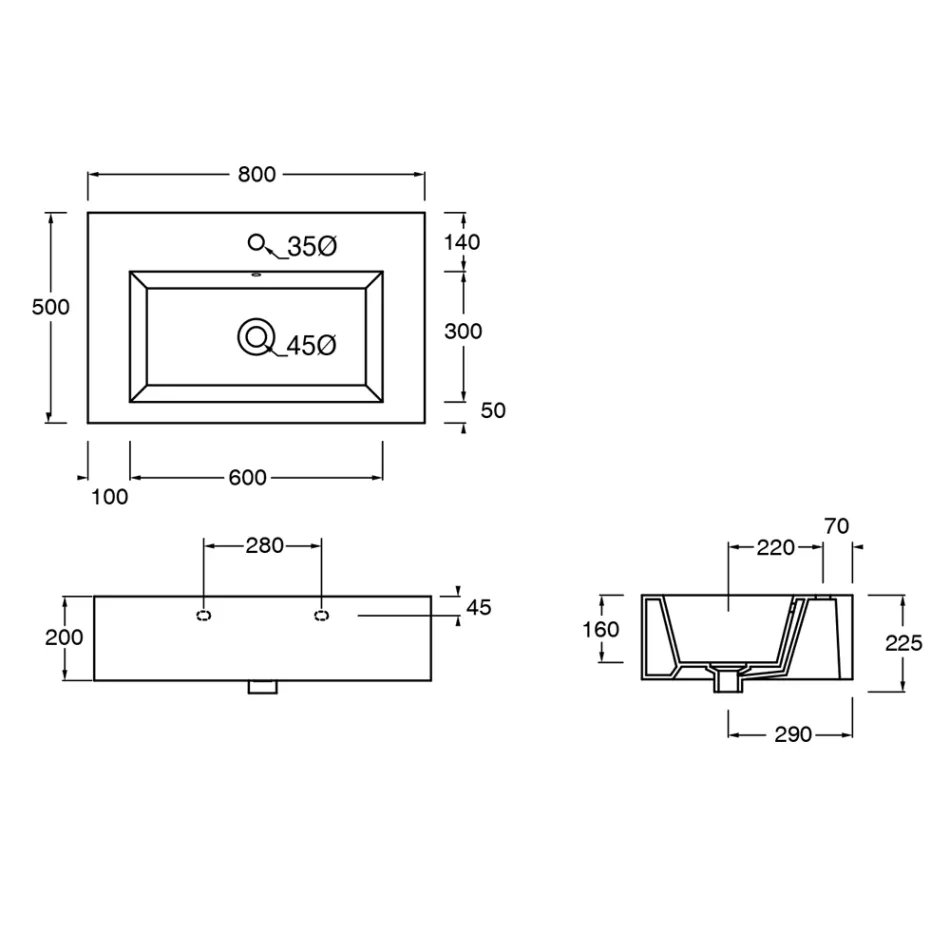 Bathroom Composition Ceramic Washbasin and Steel Base Made in Italy - Quadro Viadurini