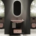 Bathroom Composition Washbasin in Ceramic and Mirror Made in Italy - Chantal