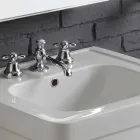 Ania white ceramic column washbasin composition Viadurini