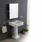 Ania white ceramic column washbasin composition Viadurini