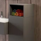 Suspended bathroom composition in smoke grey fenix made in Italy, Naples Viadurini