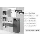 Suspended bathroom composition in smoke grey fenix made in Italy, Naples Viadurini