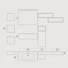 Suspended bathroom composition in smoke grey fenix made in Italy, Naples Viadurini