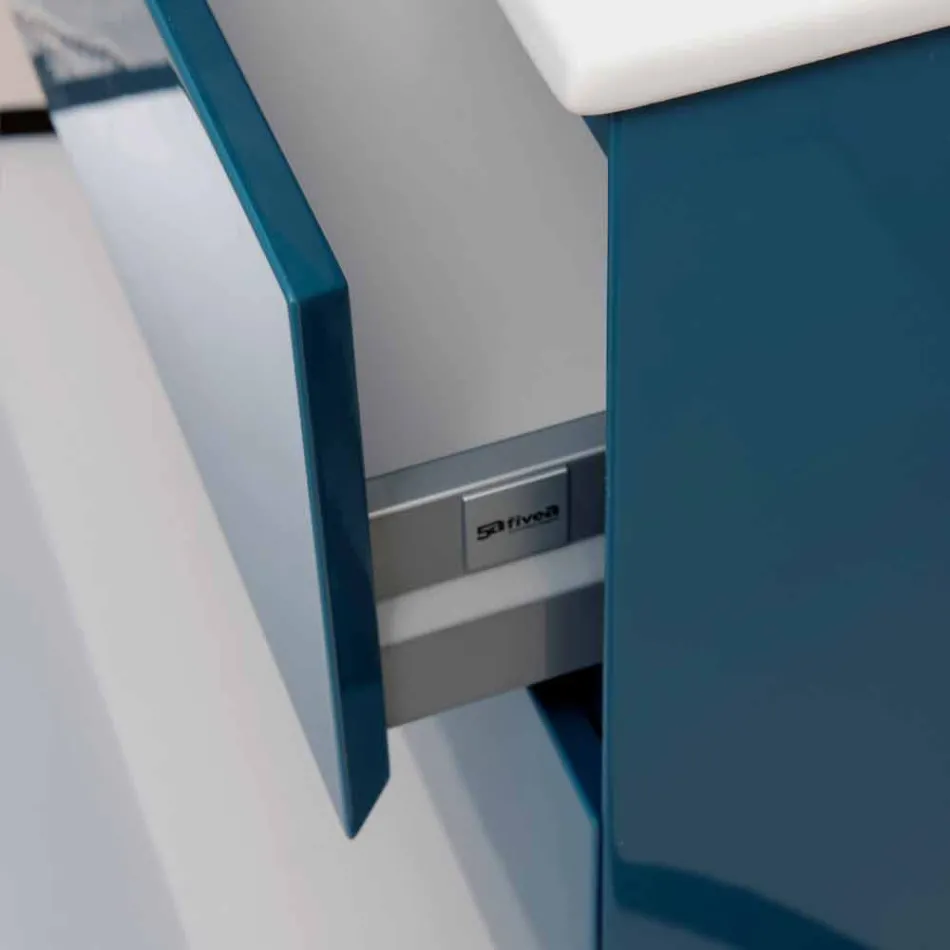 Composition Suspended Bathroom in Mdf Lacquered Made in Italy - Becky Viadurini