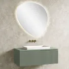 Sage Green Bathroom Composition with Resin Washbasin Made in Italy - Artemide Viadurini