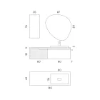 Sage Green and Cannettato Oak Bathroom Composition Made in Italy - Uranus Viadurini