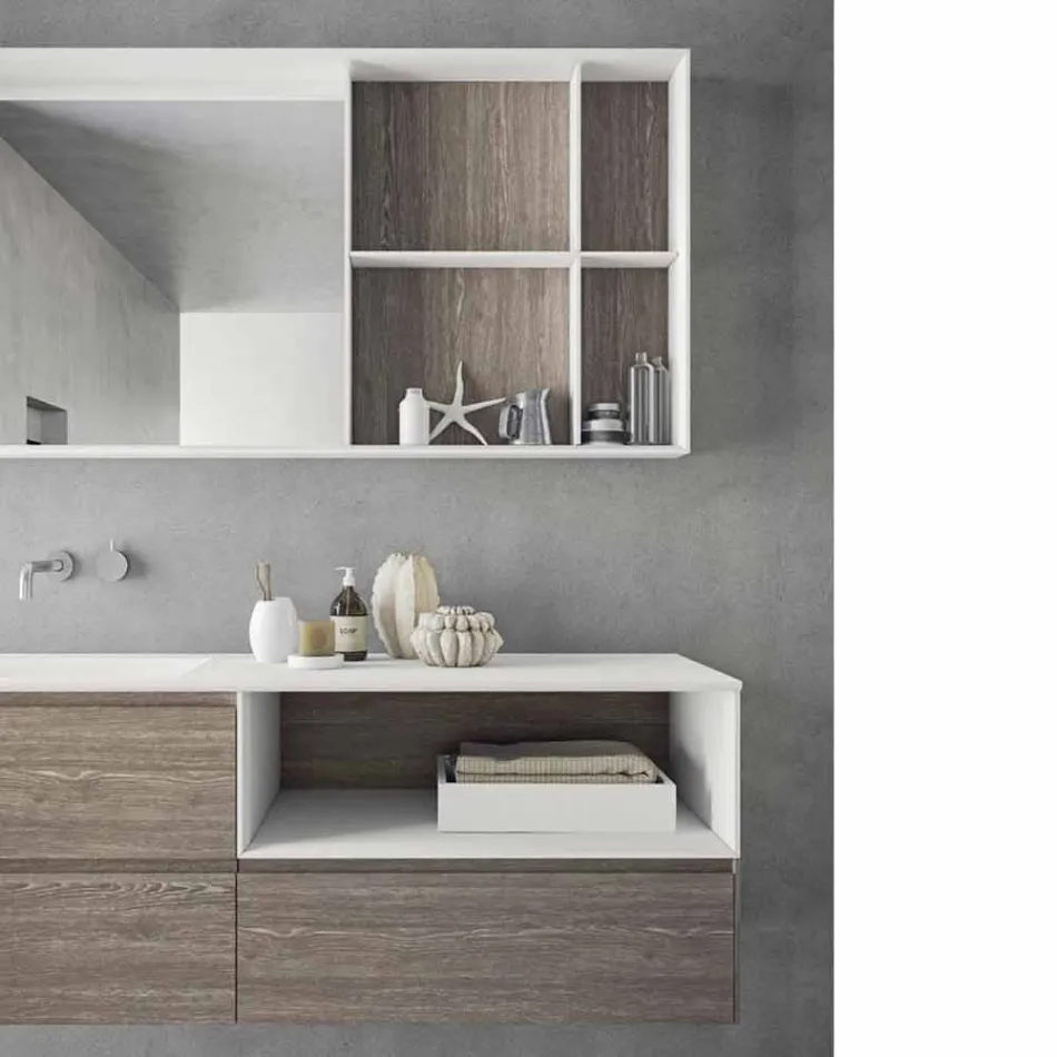 Bathroom Furniture Composition, Modern and Suspended Design Made in Italy - Callisi8 Viadurini