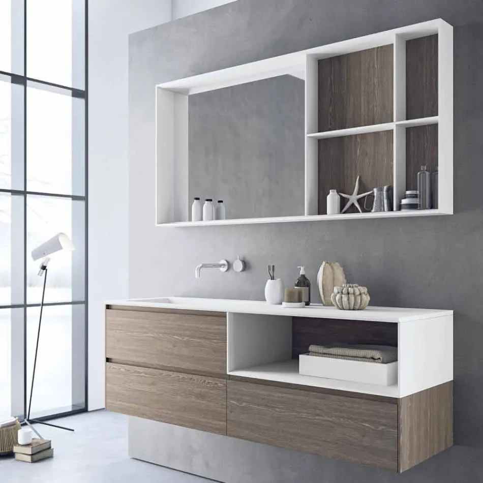 Bathroom Furniture Composition, Modern and Suspended Design Made in Italy - Callisi8 Viadurini