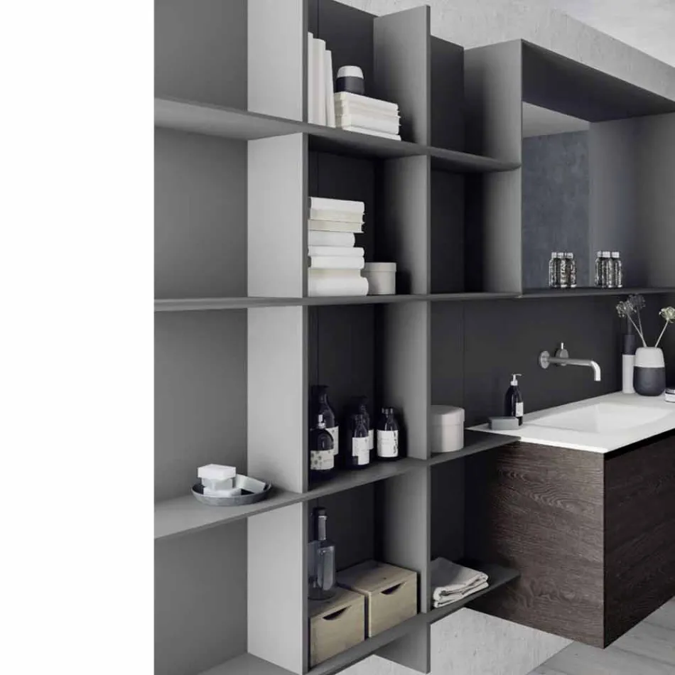 Suspended and Modern Bathroom Furniture Composition, Design Furniture - Callisi12 Viadurini