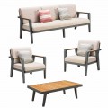 Outdoor Composition 3 Seater Sofa, 2 Armchairs and Coffee Table - Moira