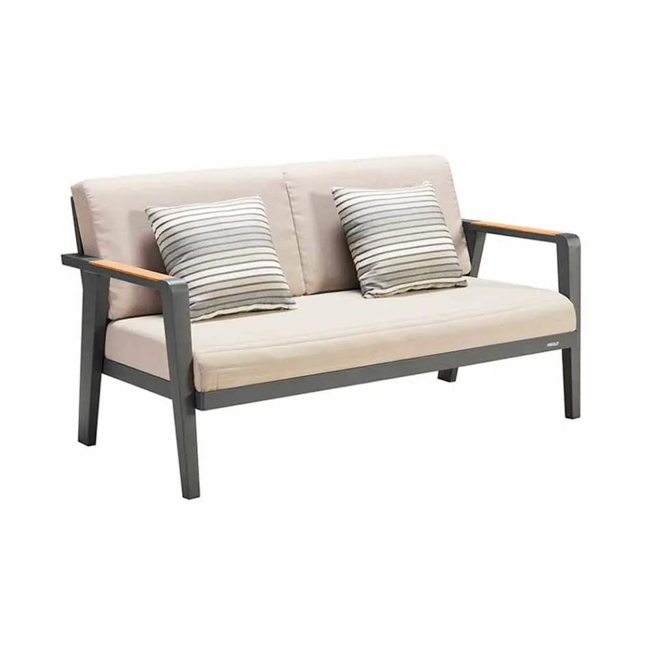 Garden Composition 2 Seater Sofa, 2 Armchairs and Coffee Table - Moira Viadurini