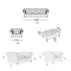 Lounge composition with sofa, armchair and bench Made in Italy - Spassoso Viadurini