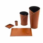 Modern Design Office Composition in Leather Made in Italy - Giulio Viadurini