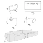 Composition of 1 Pouf with Backrest, 1 Pouf and 1 Peninsula - Bizarre Viadurini