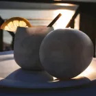 Composition of 2 Glasses in White Carrara Marble Made in Italy - Dolla Viadurini