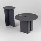 Composition of 2 Modern Coffee Tables in Steel Made in Italy - Poplar Viadurini